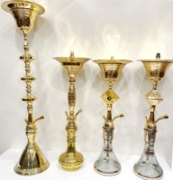 Chichas Farida en gros, luxe, laque de laiton égyptienne, 65 cm, mini, en laiton massif, type courbé, chicha pyramide, logo personnalisé, or, unique