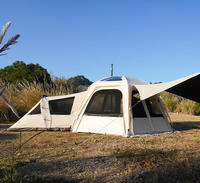 Tente cloche en toile imperméable occultante |   Tente de glamping familiale double couche 13.7 avec trou pour cheminée en TPU |   Hayon de SUV 4 saisons
