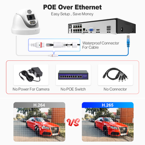 أنظمة كاميرات أمان Quarkview ملونة بالكامل مع تقنية PoE، كاميرا IP ذكية معدنية مقاومة للماء IP66 بعدستين مزدوجتين، طقم NVR بدقة 8 ميجابكسل مع 8 قنوات - Product Image 5