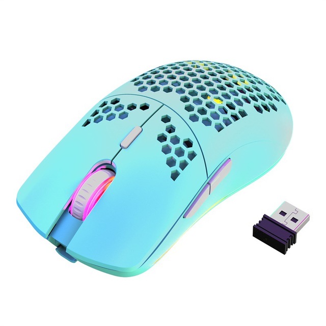 Xunfox XYH80 Lightweight Wireless Gaming Mouse Rechargeable RGB Lighting Ergonomic Honeycomb Optical Mouse for Computer