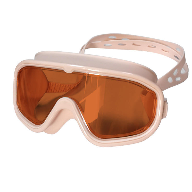 แว่นตาว่ายน้ำกรอบใหญ่สีขาว เลนส์สีดำอ่อน (ถุง OPP)