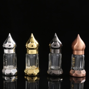 3 ml 6ml 12ml Fancy octangle attar chai với Glass Stick Nước hoa dầu thủy tinh chai hợp kim CAPE chai Trung Đông Zi - Product Image 4