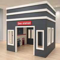 Équipement de terrain de jeux intérieur éducatif pour enfants, maisonnette de jeu d'imitation, village de jeu de rôle éducatif, ville de jeux souples avec café et station-service