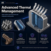 Conjunto de paletas de turbina curvas de metal impresas en 3D para rutas de flujo de alta temperatura en la industria aeroespacial