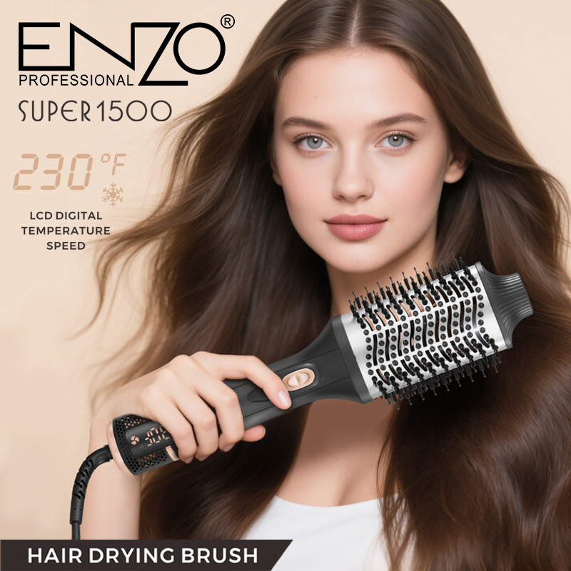 【ヒロ】ナノインパクト3本セット ENZO EN-4135 3 in 1 Volumizer Brush - Ceramic Hair Straightener