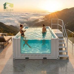<span class=keywords><strong>Piscine</strong></span> <span class=keywords><strong>hors</strong></span> <span class=keywords><strong>sol</strong></span> de 10 pieds en conteneur, avec terrasse en WPC haut de gamme, filtration polymère et éclairage LED pour complexe hôtelier et jardin - Product Image 1