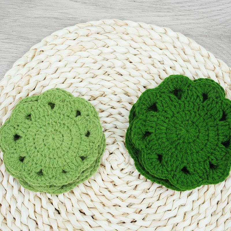 Green flower coasters