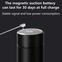 Bouteille d'eau intelligente en acier inoxydable de 18 oz, thermos à café, tasse avec affichage de la température LED, maintien au chaud de 12 à 24 heures, rechargeable
