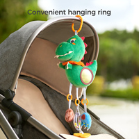 Jouets à suspendre pour bébés Tumama, ensemble de jouets sensoriels en peluche dinosaure avec miroir, hochets, jouets mobiles pour siège auto pour bébé