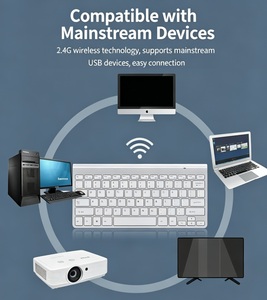 Ensemble clavier et souris sans fil 2,4 GHz, 78 touches, interrupteurs à ciseaux silencieux, multi-systèmes, pour bureau, ordinateur portable, ordinateur de bureau, compact, fin, silencieux - Product Image 3