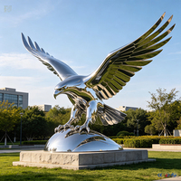 Maßgefertigte Spiegelpolierte Edelstahl-Tierskulpturen, Pferde-, Elefanten-, Adler-, Löwen-, Giraffen- & Wolf-Statuen für Parks und Plätze