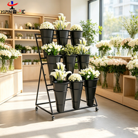 Blumenständer aus Stahl für Floristen, Schnell Aufzubauendes Blumen-Display-Regal