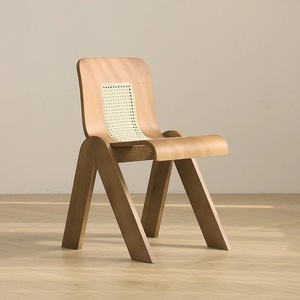Sedia Moderna Classica in <span class=keywords><strong>Legno</strong></span>, Poltrona Lounge in <span class=keywords><strong>Legno</strong></span> <span class=keywords><strong>di</strong></span> Frassino Massiccio e Rattan - Product Image 4