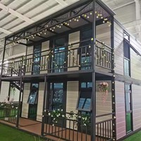 Maison préfabriquée en conteneur duplex à deux étages en acier extensible de 20 pieds