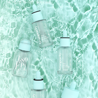 Flacon compte-gouttes pour sérum, corps transparent, tête blanche, design personnalisable
