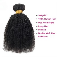 Extensions de Cheveux Humains Brésiliens Naturels Afro Crépus Bouclés pour Femmes