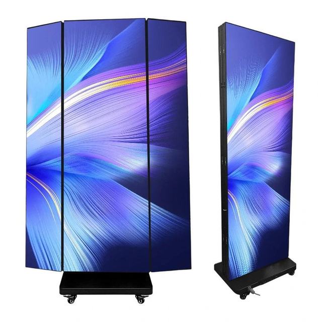 P2.5mm GOB Indoor Led Screen Banner hd Led Poster Display Outdoor Double Side Led Tri Fold Poster Display