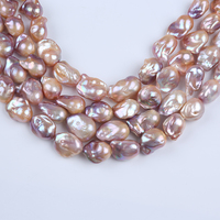 Colliers de perles d'eau douce baroques naturelles de qualité supérieure, rose-violet, 15-22 mm, en vente