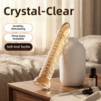 Dildo pour femmes, surface granulaire douce transparente, matériau TPE imperméable, poids 190g, respectueux de l'environnement, sensation de toucher réel, érotique pour adultes