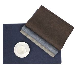 Linen Finish PU Leather Rectangle <b>Placemats</b> Waterproof Dinning Table Mat Oil-Proof <b>Wipeable</b> Place Mats Non-Slip Washable - Product Image 4