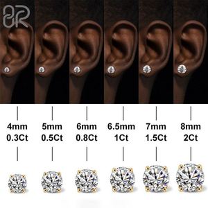 . 25 0,5 1 2 4 5 quilates Moissanite Pendiente Stud Iced Out Round Cut Tornillo Back Plata 10K 14K Oro Vvs Diamante Joyería fina Pendiente - Product Image 2