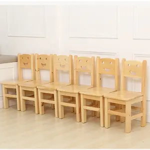 Прыжока твердой древесины детский стул и стол для детского классе футболки с рисунками милого смайлика и стулья