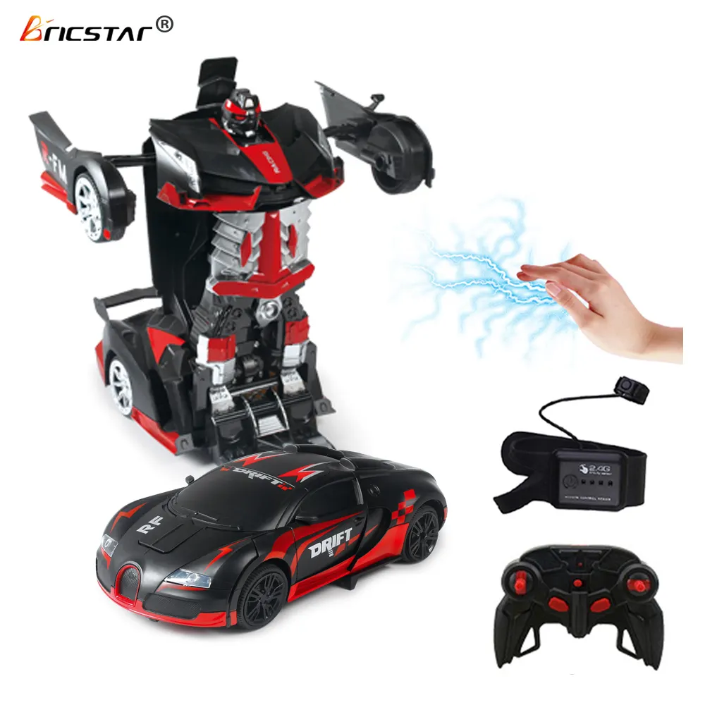 Bricstar Jam Tangan Robot 1/12, Mainan Robot Kontrol Deformasi Satu Tombol, Jam Tangan Robot Stunt Rotasi 360