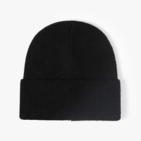 Bonnet en cachemire tricoté sur mesure de luxe, chaud, pour l'hiver, bonnet en laine pour femmes avec logo