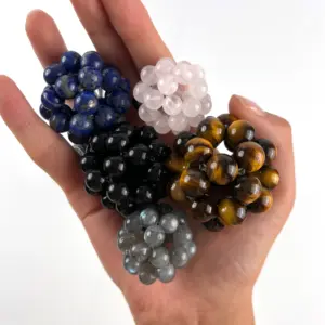 Grosir bola penyembuhan kristal alami buatan tangan bahan campuran bola kristal batu untuk Fengshui