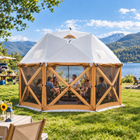 Tente pour 6 à 8 personnes, installation rapide, intérieur spacieux, murs en maille panoramiques à 360° °   Tente de camping familiale instantanée pour l'extérieur avec ventilation