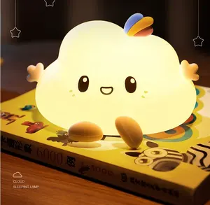 Rechargeable Colorful Cloud Night Light Silicone Baby Table Nursery Silicone Lamp Touch Sensor Soft Bedside Light Kids Cloud Nig