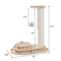 Nouveau Design mignon chat à deux couches griffoir chat griffoir jouet chat plateau tournant avec boules interactives et boule pendante