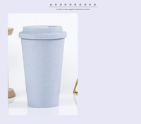 Gobelets à café réutilisables en plastique PLA de 16 oz, écologiques, style américain moderne, avec couvercles en dôme, pour les voyages, sans BPA, biodégradables, compatibles lave-vaisselle