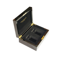 Boîte cadeau en bois vintage de luxe de haute qualité, fabriquée à la main, rectangulaire, noire laquée, en MDF, avec doublure en velours, pour cosmétiques, vernis à ongles, haut de gamme
