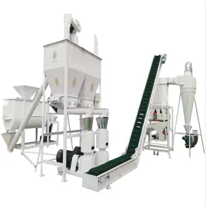 Automatic Feed Production Line Chicken Pig Feed pellet Processing Grass Powder Feed Pellet Machine