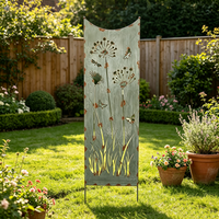 Panneau décoratif de jardin en métal rustique motif pissenlit, résistant aux intempéries, pour la décoration de pelouse et de jardin