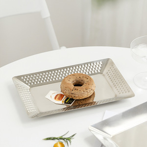 環境にやさしいステンレスフルーツBBQプレートスクエアシルバーミラー色レストラン用マルチサイズ - Product Image 3