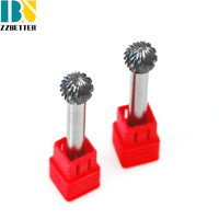 Fraiseuses rotatives en carbure de tungstène personnalisables de 3 mm et 6 mm, forme sphérique, pour le travail de meulage des surfaces en acier et en fer