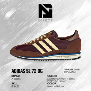 Adidas Wmns Sl72 Og 'preloved Brown' Chaussures de skate rétro rayées à lacets à bout rond pour la marche décontractée - Product Image 6