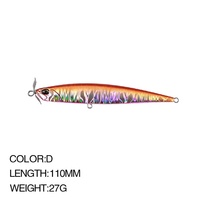 Leurre Artificiel Rigide en Acier Inoxydable Luya, Type Crayon Submergé à Longue Portée 110mm/27g, Appât Bionique pour Perche Rayée Blanche avec Hameçons