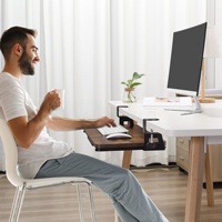 Support coulissant CHICON C pour clavier et souris, à fixer sous le bureau, pour tiroir d'ordinateur, idéal pour la saisie