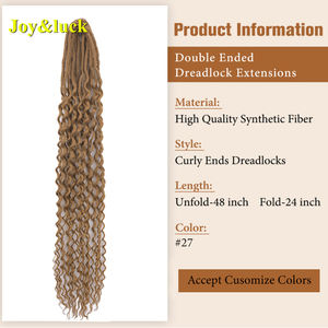Extensions de dreadlocks synthétiques ondulées douces de 24 pouces, faites à la main, double extrémité, bouclées, pour le coiffage <span class=keywords><strong>des</strong></span> femmes - Product Image 3