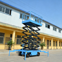 Plateforme élévatrice mobile hydraulique à ciseaux de 4m à 16m, élévateur électrique portable pour personnel, plateforme de travail antidérapante avec dispositif de descente d'urgence