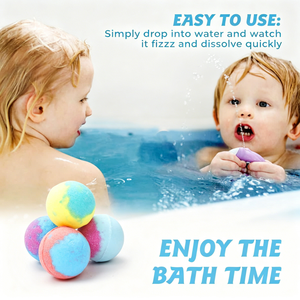 Bombas de baño para niños con juguetes, 12 bolas con aromas frutales, sal de baño y set de baño de burbujas, ecológico y saludable para niños - Product Image 4