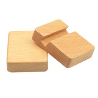 Support de téléphone portable en bois de hêtre à base carrée, accessoires de support de téléphone, support de bureau paresseux couleur bois pour iPhone