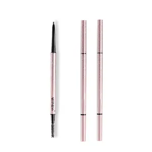 Wholesale No Logo Hot Brow Pink Slim Pen Eye Brow Stamp Pen Private Label Brow Waterproof Eyebrow Pencil