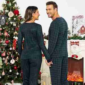 Green Christmas Matching <b>Pajamas</b> a Xmas Winter Sleepwear Bamboo <b>Mens</b> Womens Homewear Loungewear Soft Cotton Modal Pj <b>Sets</b> Xmas - Product Image 6