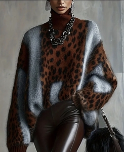 Maglione Vintage Traspirante Stile Casual da <span class=keywords><strong>Donna</strong></span>, Autunno Inverno, Spesso, Vestibilità Ampia, Retrò OEM/ODM - Product Image 3