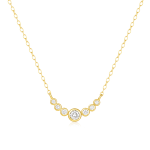 CANNER Simple 925 Sterling Silver Daily Wear Single <b>Row</b> Waterdrop Zircon Clavicle Necklace Wholesale - Product Image 1