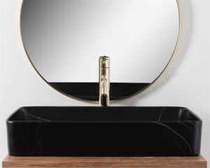 Bonne vente Évier en porcelaine Salle de bain Céramique Au-dessus du comptoir Art Lavabo en marbre Évier de salle de bain <span class=keywords><strong>sans</strong></span> <span class=keywords><strong>trou</strong></span> pour robinet - Product Image 3